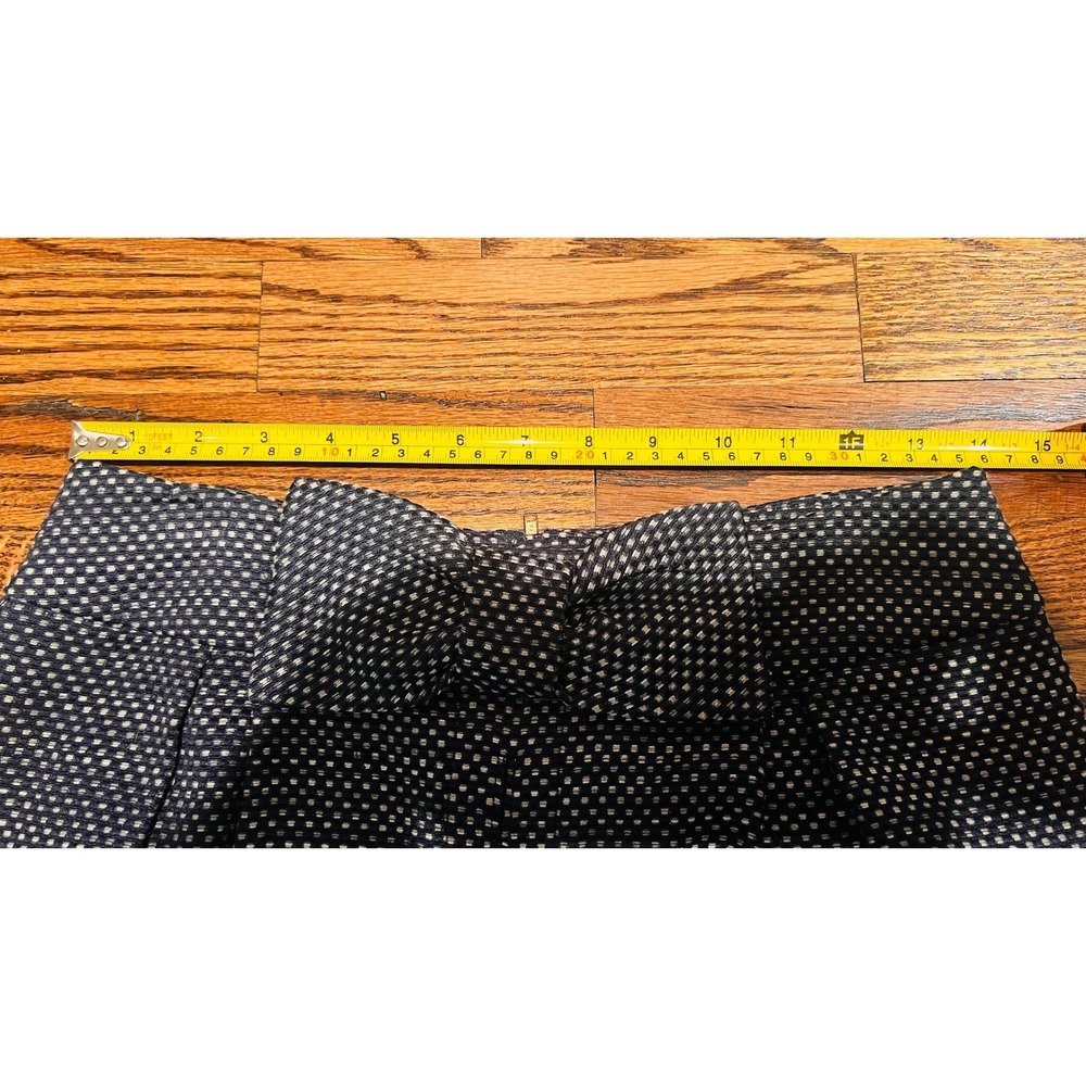 Anthropologie Leifsdottir Blue Tweed Skirt Button Front Bow Detail Lined - Picture 6 of 6